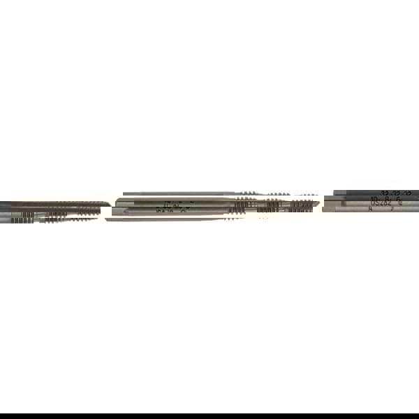 Tap Set: #10-32, 3 Flute, Taper, Steel, Oxide Finish